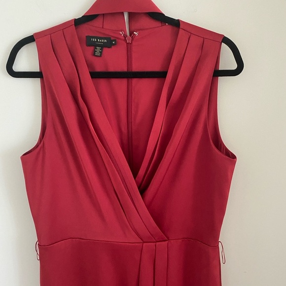 Ted Baker London Chrisey Fixed Wrap Midi Prom Dress Size 4 Like NEW - Picture 3 of 9